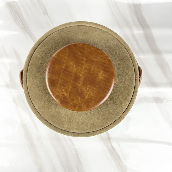 Vintage MCM Elmar Mfg Ice Bucket Brown Faux Suede & Vinyl - Picture 6 of 13